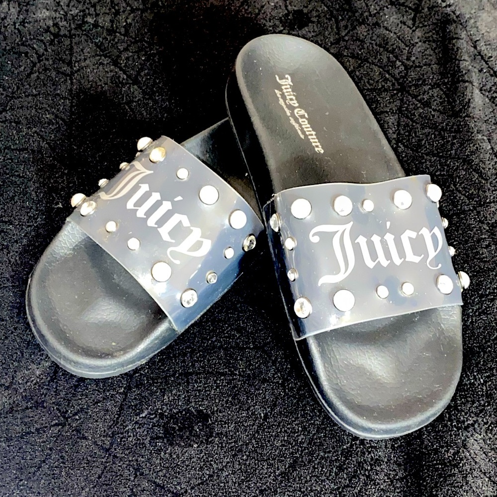 Juicy Couture Diamonds and Pearls slides women's size 7 never worn